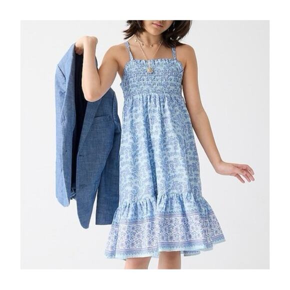 Crewcuts Cross-Back Dress in Block Print - Picture 1 of 9